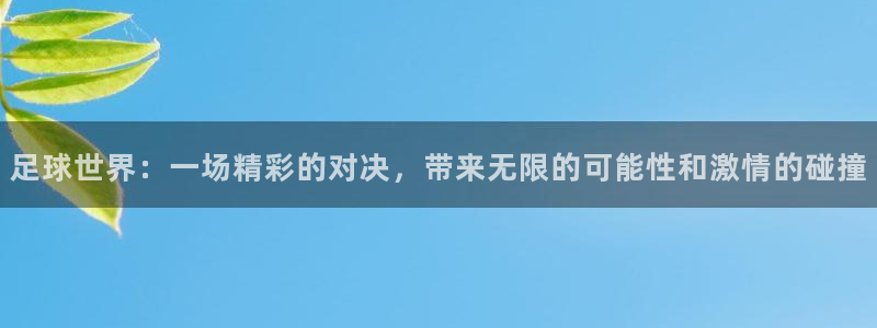  足球世界：一场精彩的对决，带来无限的可能性和激情的碰撞