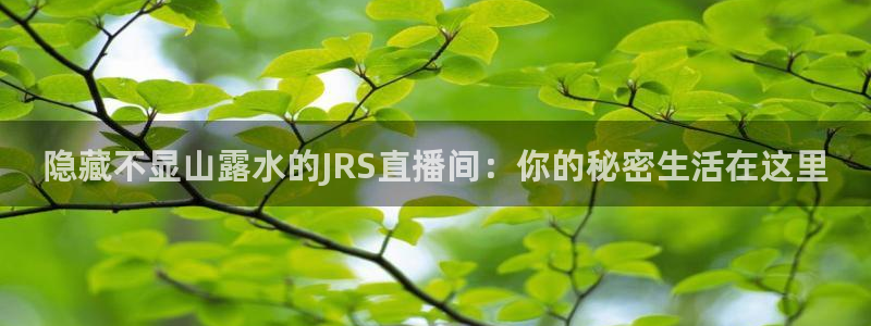 新球直播：隐藏不显山露水的JRS直播间：你的秘密生活在这里